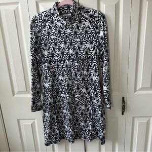 Soybu Athletic Long Sleeve Mock Neck 1/4 Zip Knee Length Dress Womens Size Small